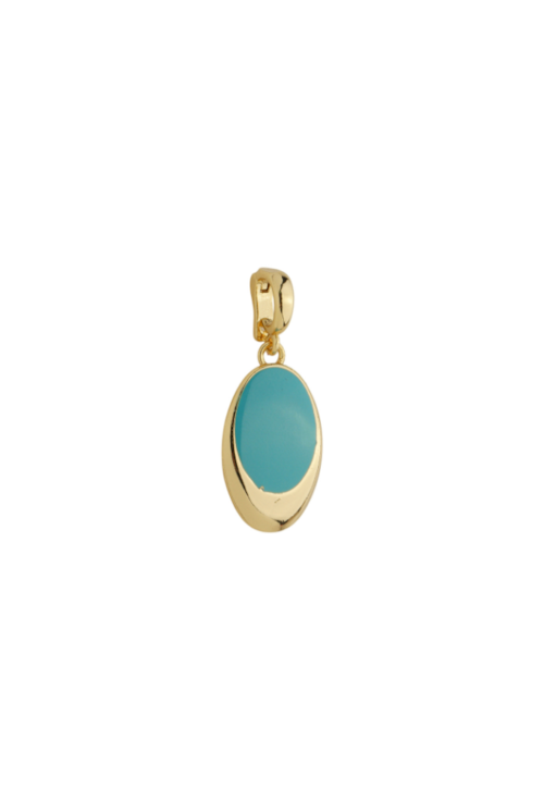 PINGENTE OVAL ESMALTADO TURQUESA  PG096-O PINGENTE OVAL ESMALTADO TURQUESA  PG096-O