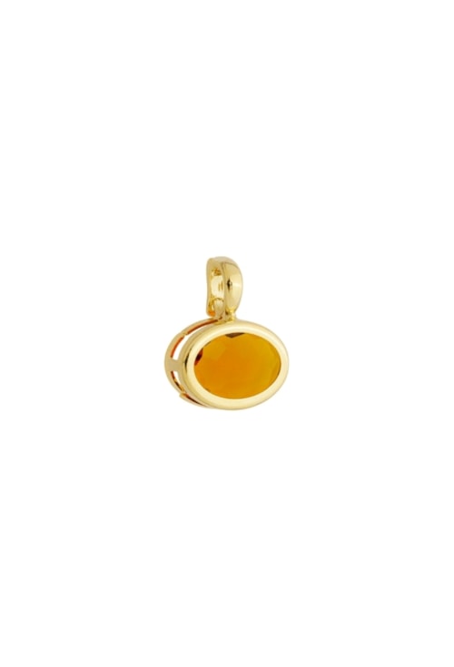 PINGENTE OVAL TOPÁZIO MARROM 10X14 BANHADO OURO PG183-O