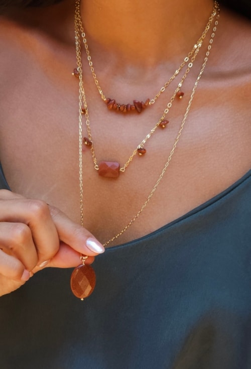 PINGENTE PEDRA GOLDSTONE NATURAL NO OURO PG088-O PINGENTE PEDRA GOLDSTONE NATURAL NO OURO PG088-O