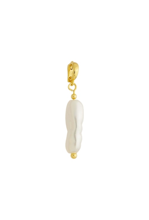 PINGENTE PÉROLA SHELL 8X22 BANHADO OURO PG169-O