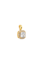 PINGENTE QUADRADO COM CRISTAL E CRAVAÇÃO BANHADO A OURO PG201-O