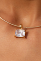 PINGENTE RETANGULAR COM CRISTAL BANHADO A OURO PG197-O