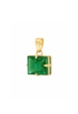 PINGENTE RETANGULAR COM PEDRA ESMERALDA BANHADO A OURO PG187-O
