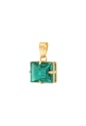 PINGENTE RETANGULAR COM PEDRA TURMALINA BANHADO A OURO PG187-O