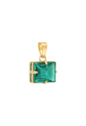 PINGENTE RETANGULAR COM PEDRA TURMALINA BANHADO A OURO PG187-O