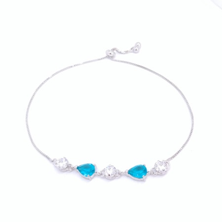 PULSEIRA AJUSTÁVEL AZUL PARAÍBA E CRISTAL NO RÓDIO PRG68-R PULSEIRA AJUSTÁVEL AZUL PARAÍBA E CRISTAL NO RÓDIO PRG68-R