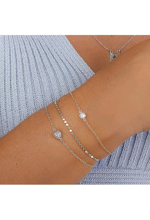 PULSEIRA AJUSTÁVEL COM CORAÇÃO CRISTAL PM071-R