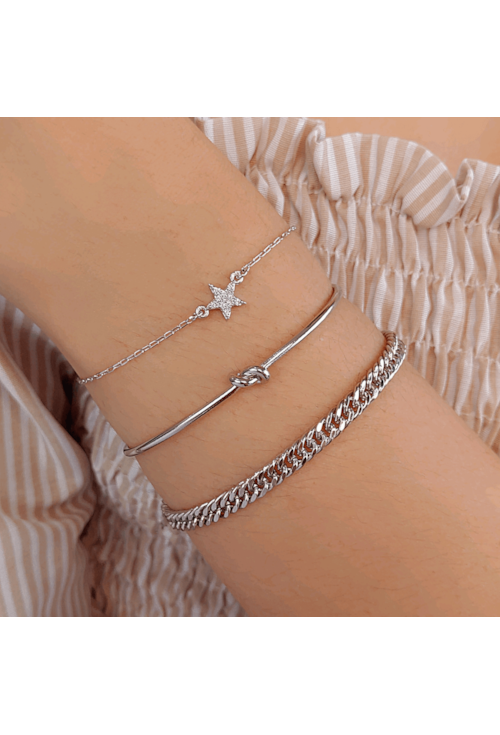 PULSEIRA AJUSTÁVEL COM ESTRELA E ZIRCÔNIAS PM095-R