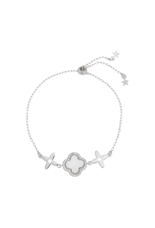 PULSEIRA AJUSTÁVEL COM TREVO MADRE PÉROLA PM073-R PULSEIRA AJUSTÁVEL COM TREVO MADRE PÉROLA PM073-R