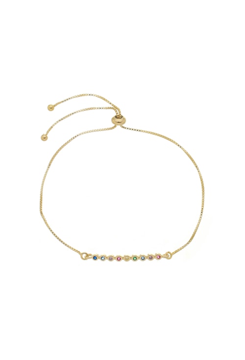 PULSEIRA AJUSTÁVEL COM ZIRCÔNIAS COLORIDAS PM176-O
