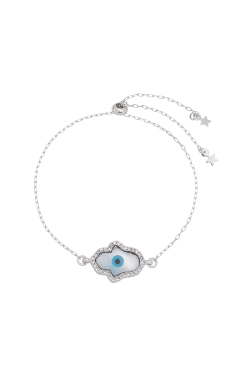 PULSEIRA AJUSTÁVEL MÃO DE FÁTIMA E OLHO GREGO PM067-R