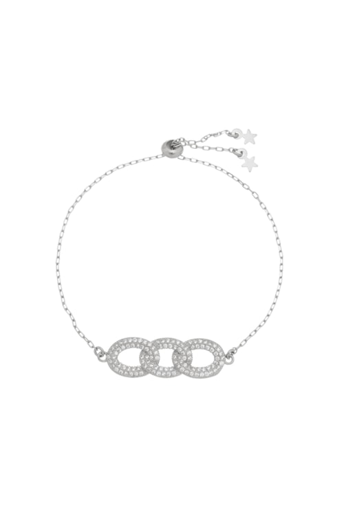 PULSEIRA AJUSTÁVEL TRIO DE ELOS CRAVEJADOS NO RÓDIO PM069-R