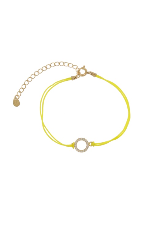 PULSEIRA ARO CRAVEJADO E CORDÃO AMARELO PM120-O