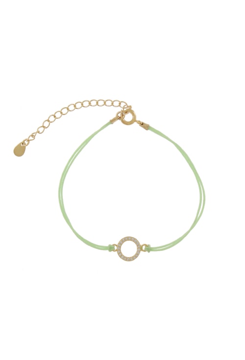 PULSEIRA ARO CRAVEJADO E CORDÃO VERDE PM120-O