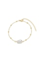 PULSEIRA BOLINHA COM PÉROLA EM AÇO INOX DOURADO PM523-AD