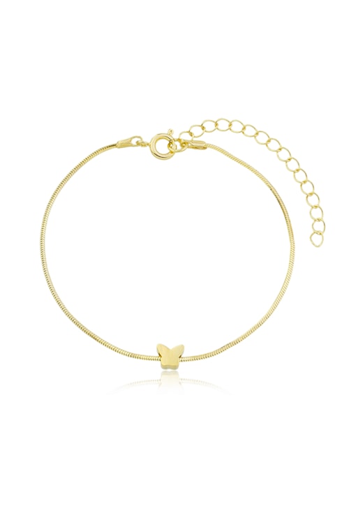 PULSEIRA COM BORBOLETA PASSANTE NO OURO PM207-O PULSEIRA COM BORBOLETA PASSANTE NO OURO PM207-O