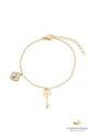 PULSEIRA COM CHAVE E CORAÇÃO PEROLADO AÇO DOURADO PM529-AD