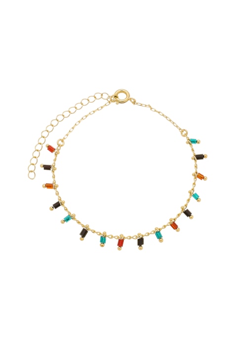 PULSEIRA COM CRISTAIS COLORS NO OURO PM103-O