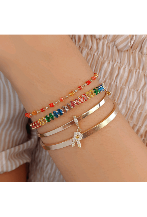 PULSEIRA COM CRISTAIS LARANJA PM104-O