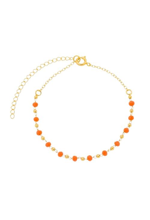 PULSEIRA COM CRISTAIS LARANJA PM113-O