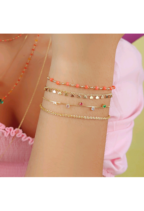 PULSEIRA COM CRISTAIS LARANJA PM113-O