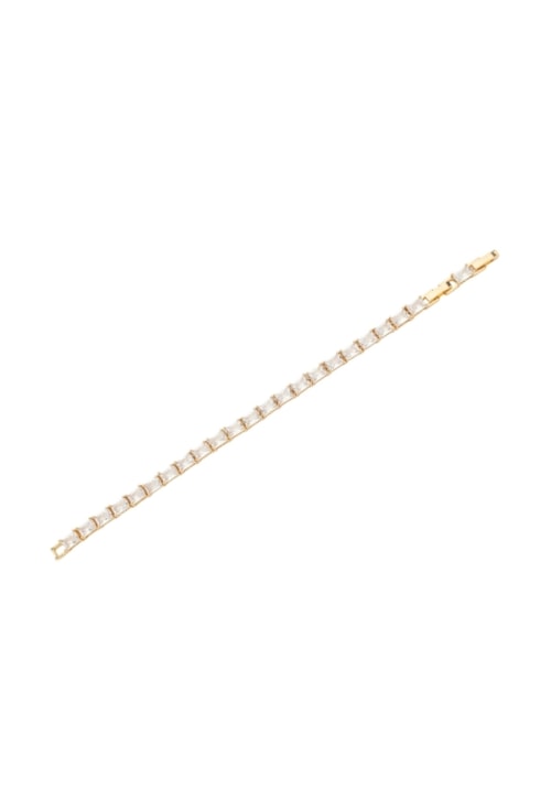 PULSEIRA COM CRISTAIS RETANGULARES CRISTAL DOURADA PM517-O