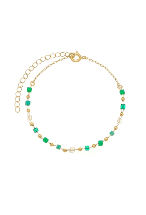 PULSEIRA COM CRISTAIS VERDE PM104-O