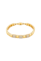 PULSEIRA COM ELOS RETANGULARES E PAVÊ DE ZIRCÔNIAS BANHADA A OURO PM640-O