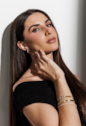 PULSEIRA COM ELOS RETANGULARES E PAVÊ DE ZIRCÔNIAS BANHADA A OURO PM640-O