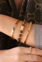 PULSEIRA COM PEDRA NATURAL OLHO DE TIGRE PM458-O