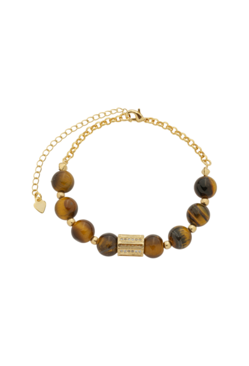 PULSEIRA COM PEDRA OLHO DE TIGRE NATURAL PM444-O