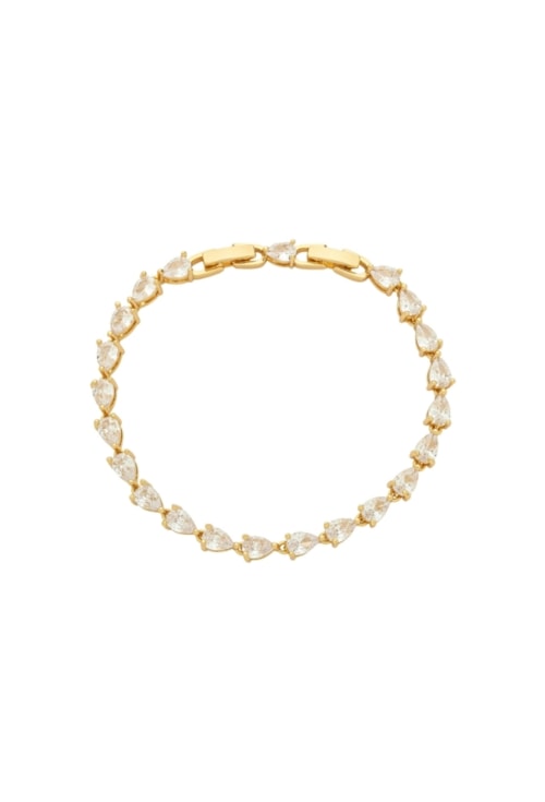 PULSEIRA COM PEDRAS GOTA CRISTAL DOURADA PM516-O
