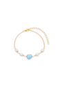 PULSEIRA COM PÉROLA BARROCA E ÁGUA MARINHA BANHADA A OURO PM650-O