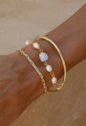PULSEIRA COM PÉROLA BARROCA E ÁGUA MARINHA BANHADA A OURO PM650-O