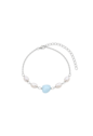 PULSEIRA COM PÉROLA BARROCA E JADE AZUL BEBÊ BANHADA NO RÓDIO PM650-R