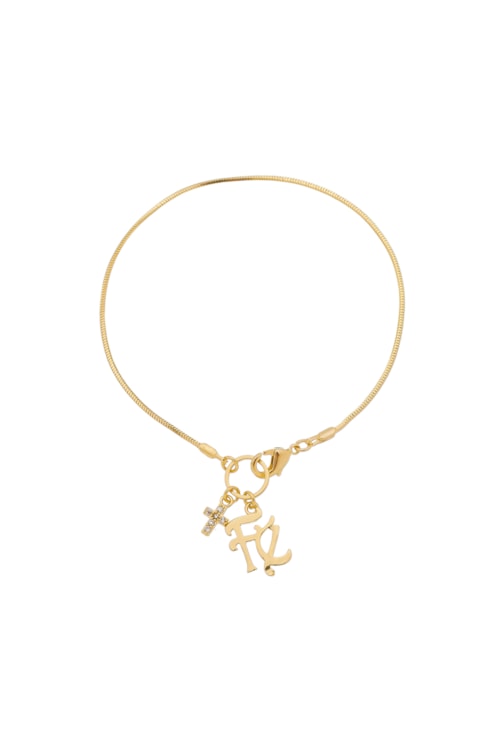 PULSEIRA COM PINGENTE DE FÉ E CRUZ PM142-O
