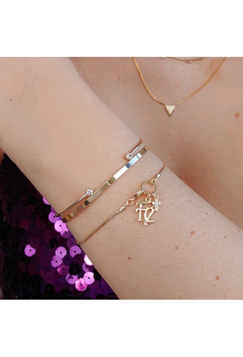 PULSEIRA COM PINGENTE DE FÉ E CRUZ PM142-O