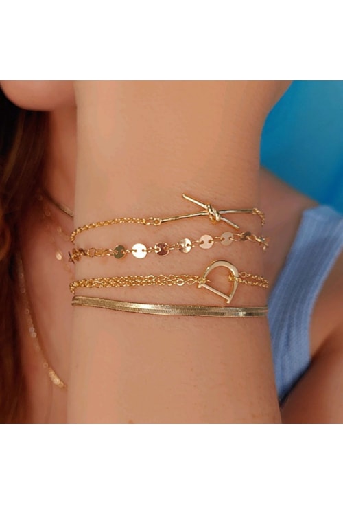 PULSEIRA  COM PINGENTE INSPIRED NO OURO PM036-O