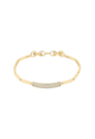 PULSEIRA COM PLACA RETANGULAR E ZIRCÔNIAS BANHADA A OURO PM636-O