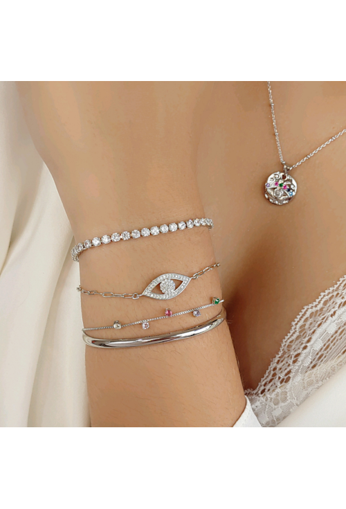PULSEIRA COM ZIRCÔNIA COLORS NO RÓDIO PM106-R