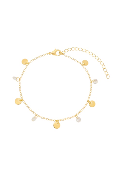 PULSEIRA COM ZIRCÔNIAS E MEDALHAS PM123-O