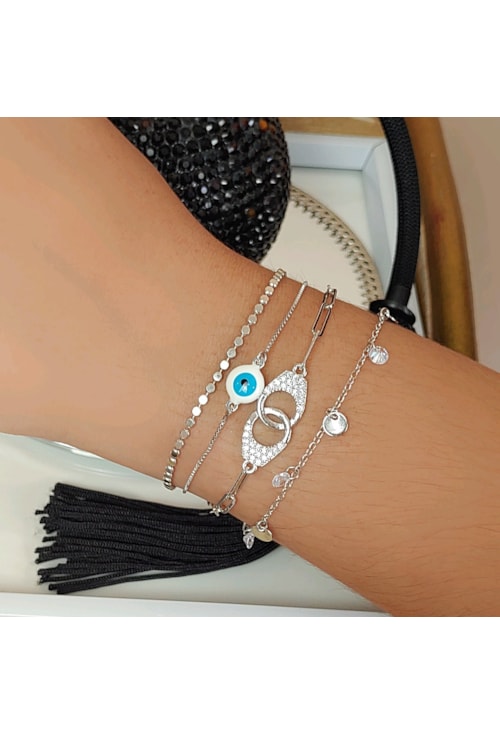 PULSEIRA COM ZIRCÔNIAS E MEDALHAS PM123-R