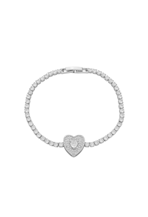 PULSEIRA CORAÇÃO CRAVEJADA COM ZIRCÔNIAS BANHO RÓDIO PM560-R