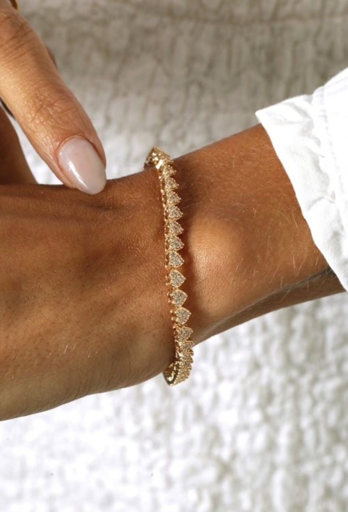 PULSEIRA CORAÇÃO CRAVEJADO OURO 18K PM581-O