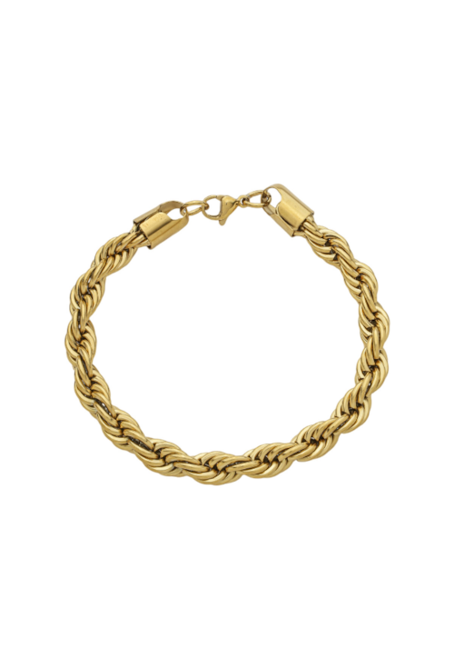 PULSEIRA CORDÃO BAIANO AÇO INOX DOURADO PM457-O