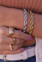 PULSEIRA CORDÃO BAIANO AÇO INOX DOURADO PM457-O