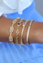 PULSEIRA CORRENTE COM PINGENTE GOTA SAFIRA CRAVEJADA PM500-O