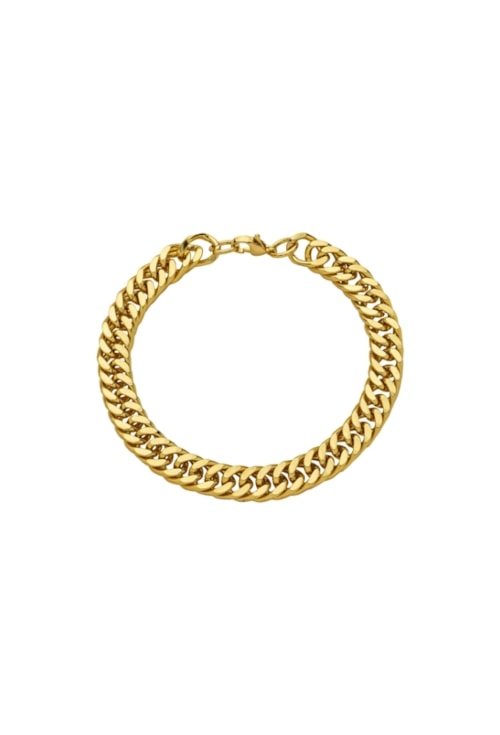 PULSEIRA CORRENTE GRUMMET EM AÇO INOX DOURADO PM484-AD PULSEIRA CORRENTE GRUMMET EM AÇO INOX DOURADO PM484-AD
