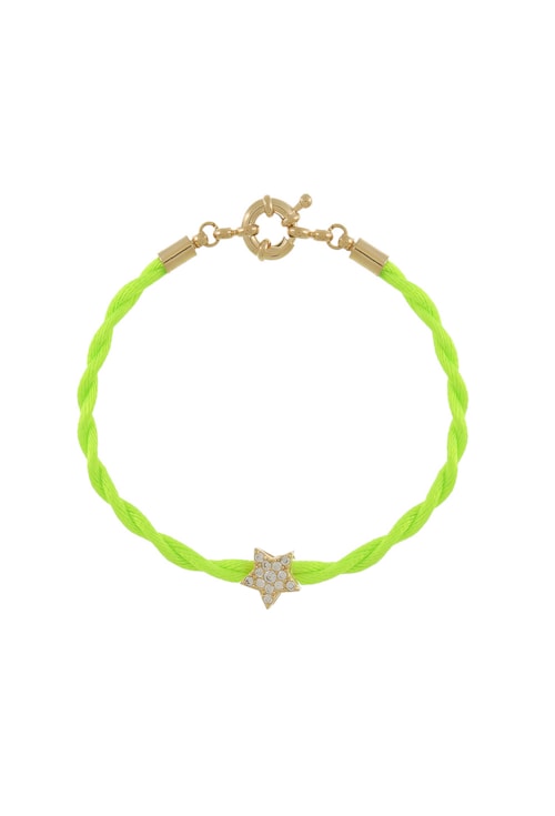 PULSEIRA DE CETIM VERDE COM ESTRELA CRAVEJADA PM117-O