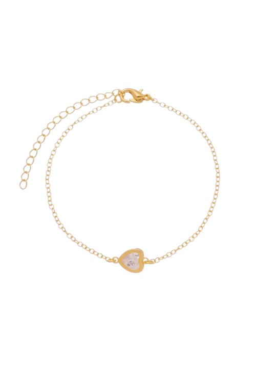 PULSEIRA DE CORAÇÃO COM ZIRCÔNIA NO OURO PM049-O